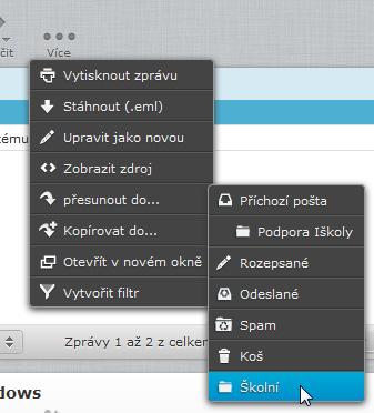 Zpráva bude vytištěna na vámi zvolené tiskárně.