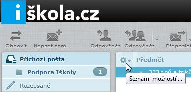 Rodič: 200 MB Systém poštovního klienta také hlídá obsazenost schránky, a znázorňuje jej graficky a hodnotou v bublinové nápovědě v levém spodním rohu.