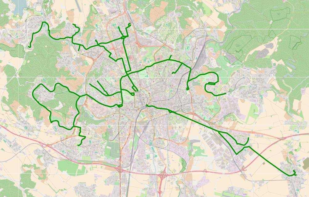 ást tramvajové sít zasahuje mimo m sto Brno, konkrétn tramvajová tra do Mod ic.