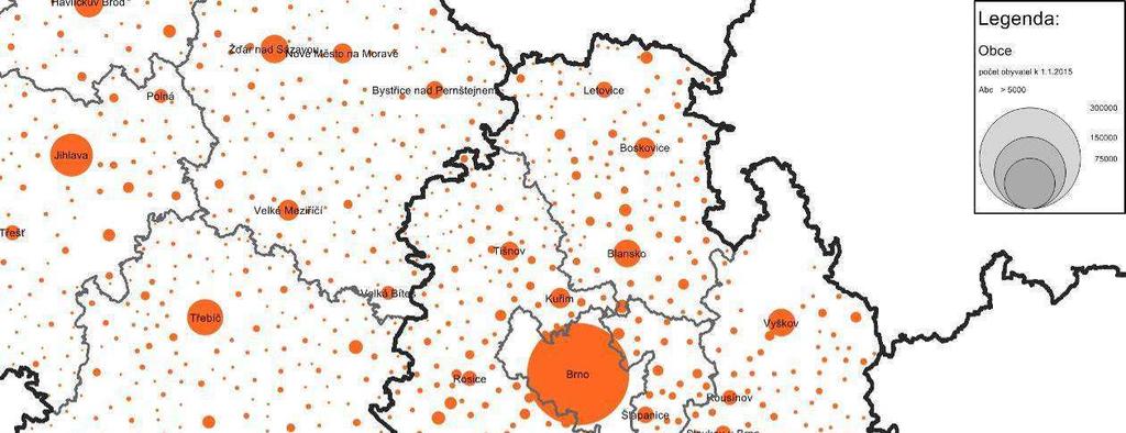 3.4 Demografická a socioekonomická charakteristika území Jihomoravský kraj má rozlohu 7 196 km 2. K 1. 1. 2015 je po et obyvatel na území kraje 1 172 853, což je 163 obyvatel/km 2.