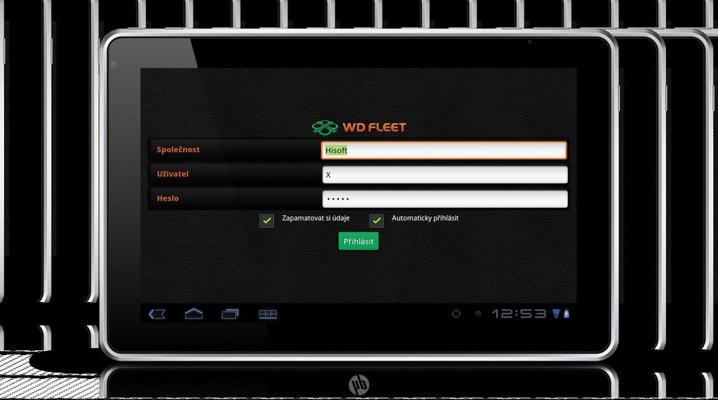 Aplikaci WD Fleet spustíte klepnutím na ikonu a ocitnete se na přihlašovací obrazovce.