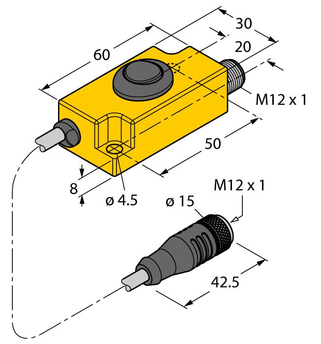 Function accessories TX1-Q20L60 6967114 Teach adaptér pro induktivní rotační, lineární,