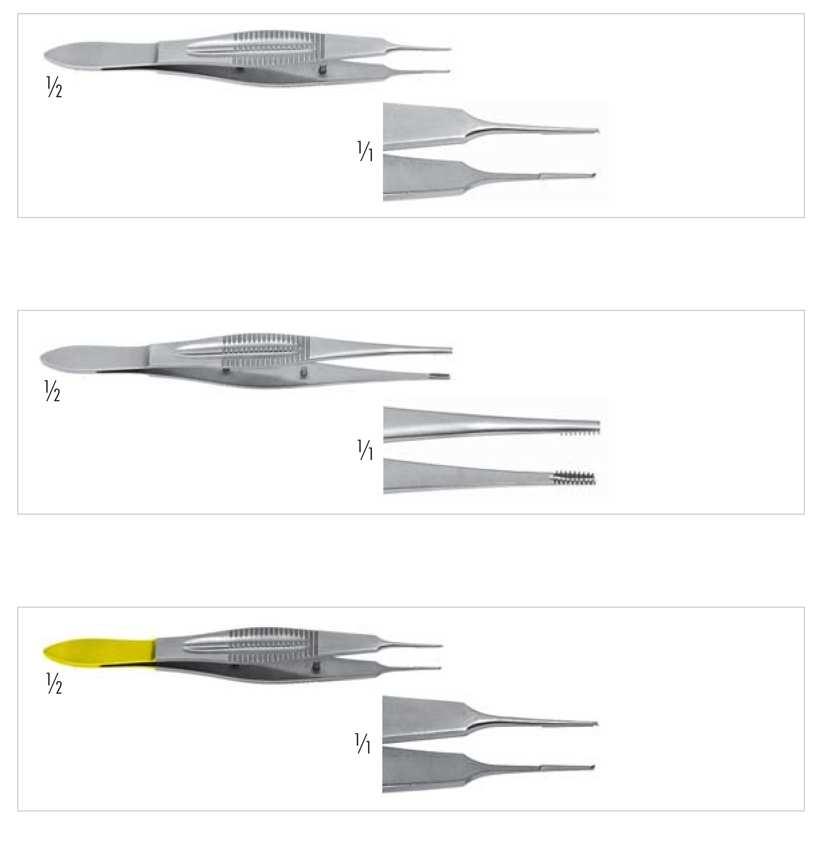Pinzety 400-137-012 šířka 0,12 mm 400-137-030 šířka 0,3 mm 400-137-050 šířka 0,5 mm CASTROVIEJO