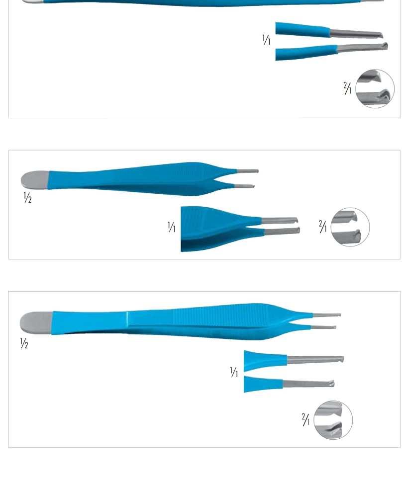 130-738-300 300 mm POTTS-SMITH anatomická, izolovaná 130-739-210 POTTS-SMITH chirurgická 1x2 zuby, izolovaná, 210