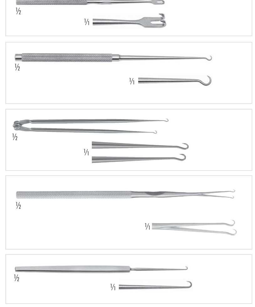 3 GILLIES ostrý, 180 mm 170-014-165 CLOWARD ostrý, 165 mm 170-010-160 ostrý 170-011-160 tupý GRAEFE 160 mm 170-033-120 2 zuby