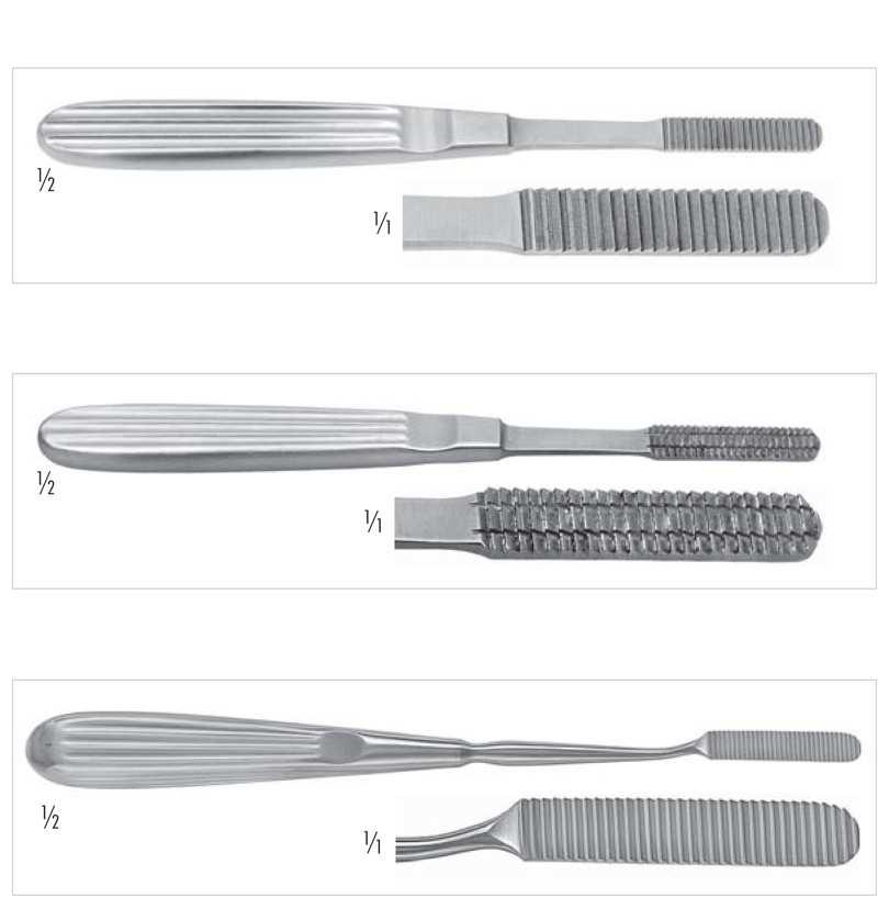 se zpětným řezem, 180 mm 420-656-180 MCINDOE s řezem vpřed, 180 mm 420-654-180 se zpětným