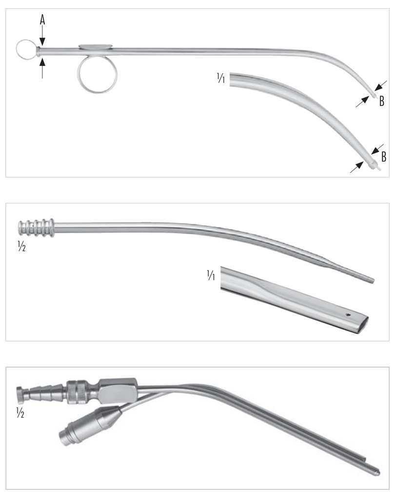 Ø A Ø B 410-404-030 3,6 mm 3,0 mm 410-404-035 4,0 mm 3,5 mm 410-404-040 4,5 mm 4,0 mm MAGILL 245 mm Odsávačky