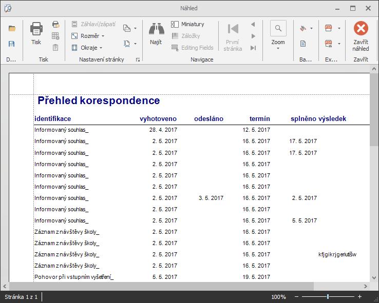 4. Tlačítko Zobrazit text vám zobrazí text vybrané korespondence (zvolená korespondence je zvýrazněna světle modrou) 5.