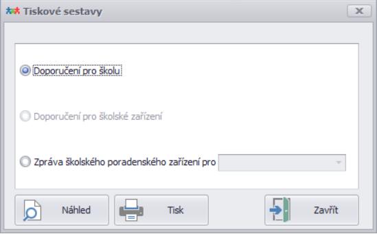 Pro vytisknutí doporučení se vraťte na Identifikátor znevýhodnění, klikněte na tisk a vyberte