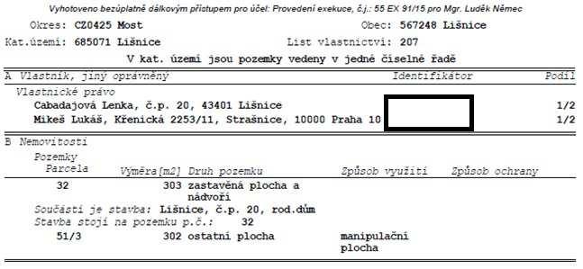 4. Podklady pro vypracování znaleckého posudku 1) Usnesení Č.j. 55 EX 838/13-36 ze dne 15.11.20