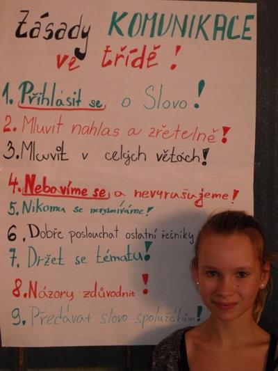 Také jsme si odsouhlasili zásady komunikace ve třídě.