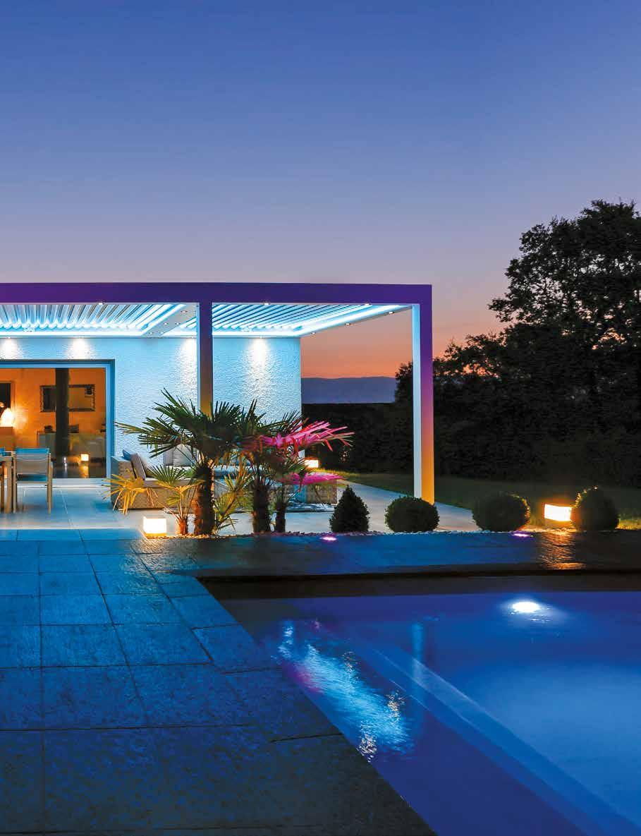 SLUNEČNÍ 1 BIOKLIMATICKÁ PERGOLA BIOSSUN PAPRSEK PŘÍJEMNÝ OBĚD CHVÍLE