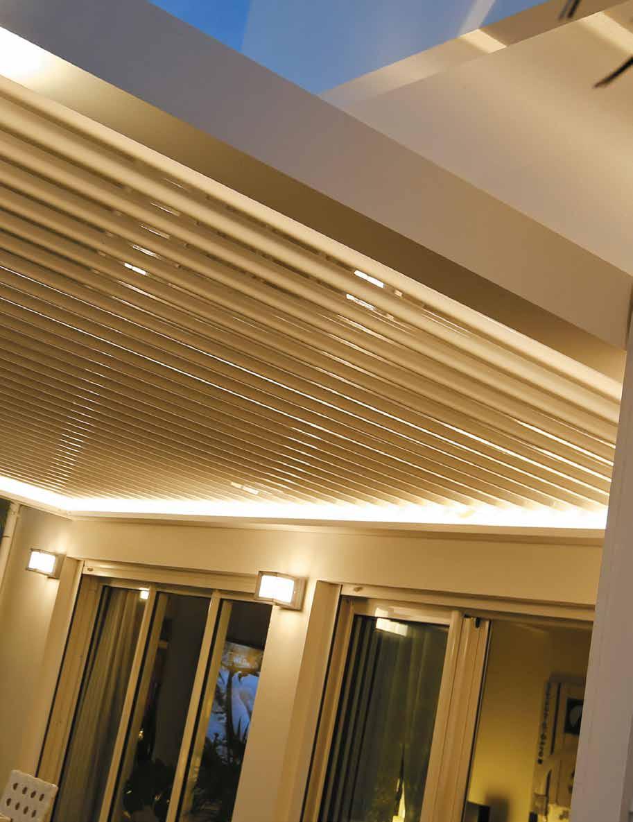 Integrované bodové osvětlení BIO 230 Stylové prostorové osvětlení zabudované do nosníků pergoly