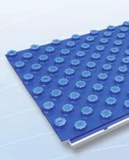Nová systémová deska TECHNIFORM KR0/L G EPS 00 s výstupky je vyrobena z pěnového polystyrénu EPS 00, objemové hmotnosti min. 0 kg/m 3. Deska je opatřena natavenou polystyrénovou fólií modré barvy tl.