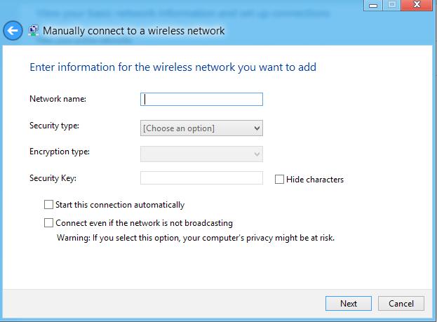 Vyberte [Set up a new connection or network] (Nastavit nové připojení nebo síť). 5.