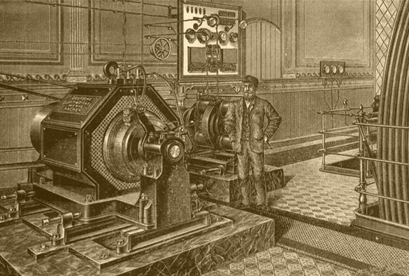 Historie stejnosměrného stroje Jako první v historii v roce 1831 předvedl Britský fyzik Michael Faraday (1791 1867) na přednášce Královské společnosti v Londýně princip dynama, což byl první