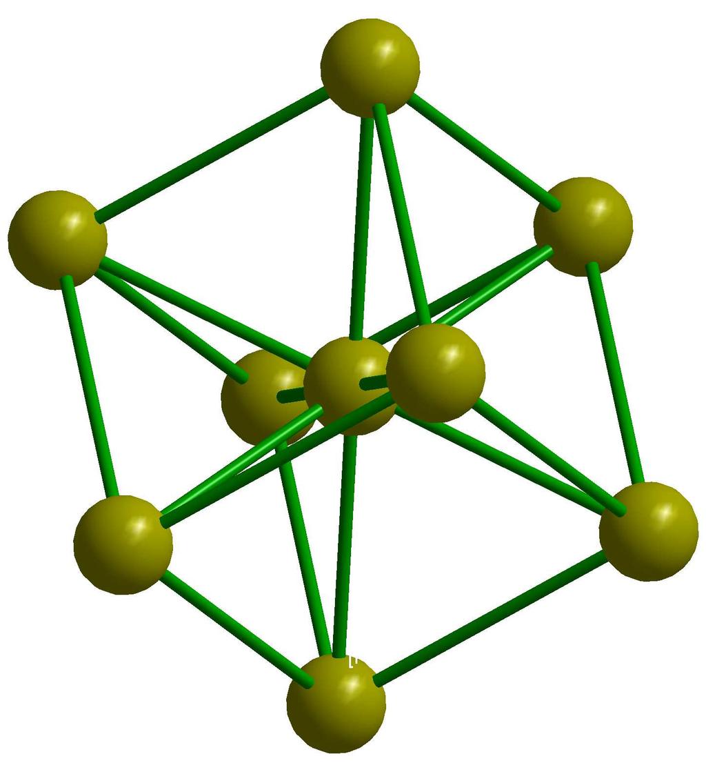 Krystalové struktury mřížek kovů W, Li (při pokojové