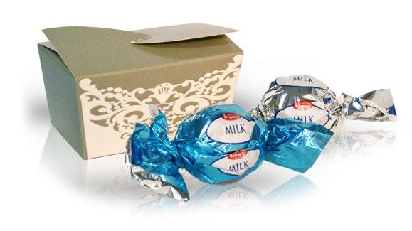 Výborné italské čokoládové pralinky s cereáliemi Výběr čokoládových pralinek v roztomilých krabičkách.