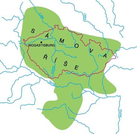 Sámova říše Kupec Sámo V letech 830 833 na Moravě, na Slovensku, v severním Maďarsku a na západním Zakarpatsku vznikla pod