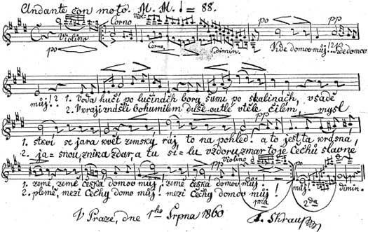 Slovenská (Nad Tatrou sa blýska). Slova Hymny složil Josef Kajetán Tyl a poprvé zazněla už v roce 1834 ve Stavovském divadle v Tylově hře Fidlovačka.