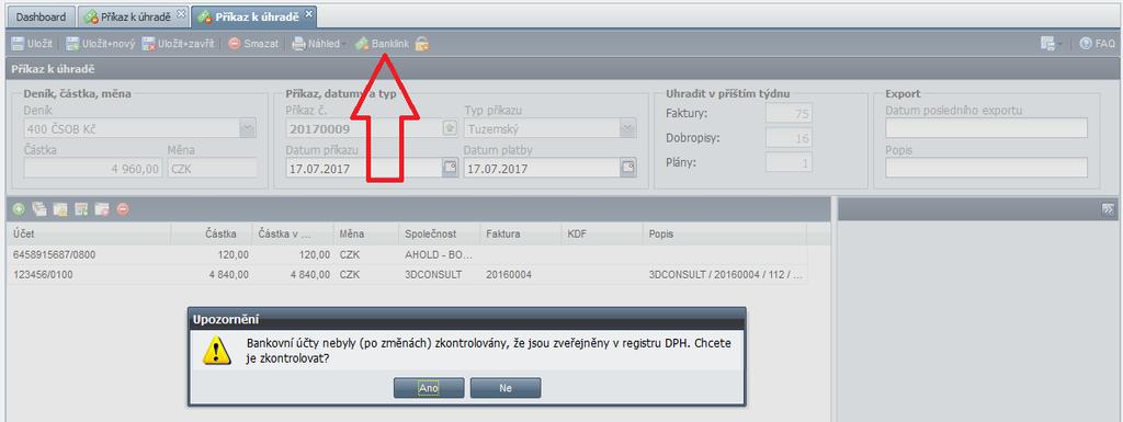 2017) Symbol označuje nové aplikace Účetnictví Parametry účetnictví Do nastavení parametrů