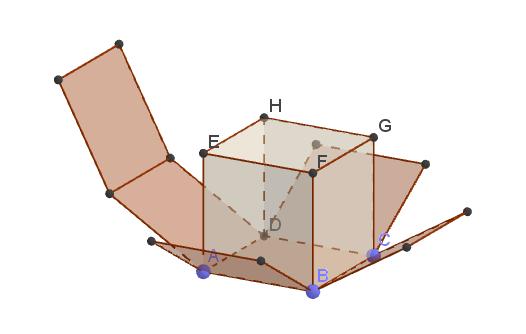 GeoGebra známá i neznámá (pokročilí) MODAM 2017 Příklad 2: Sít těles Zadání: Rozbalíme sít krychle a jiných pravidelných mnohostěnů. Zapneme v Menu Zobrazit Grafický náhled 3D. 1.