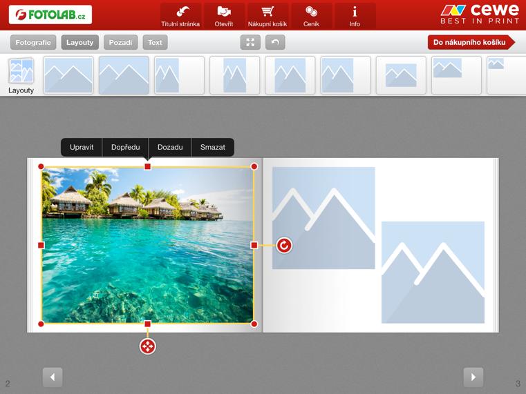 CEWE FOTOKNIHA V záložce layout můžete změnit