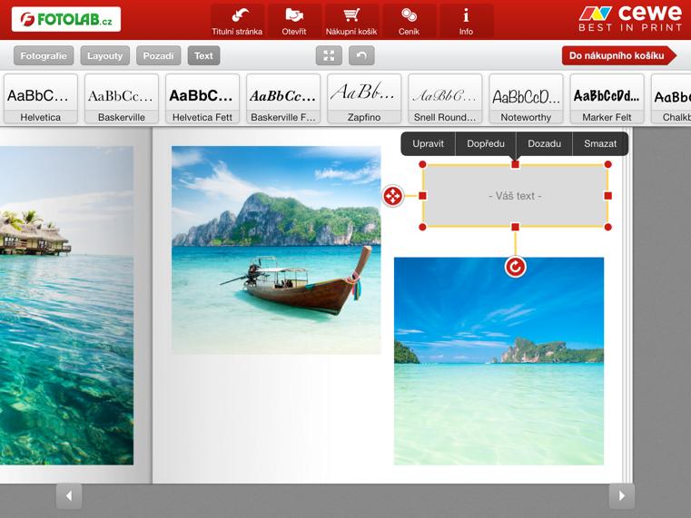 CEWE FOTOKNIHA V záĺožce Text můžete