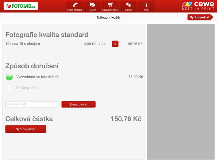 Digitální fotografie Přehled nákupního košíku - zvolte počet kusů, způsob doručení a pokud máte