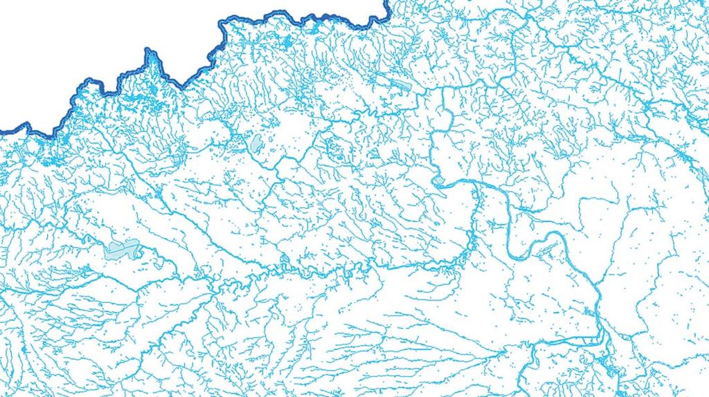 Datová sada je zpracována dle aplikačního schématu Physical Waters a obsahuje objekty typu Watercourse (osu i plochu u vodních toků širších než 5 m), StandingWater, Land- WaterBoundary, Falls,