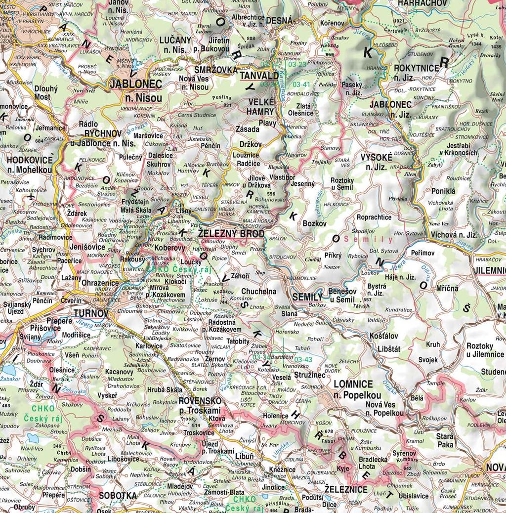 Mapa krajů České republiky 1 : 200 000 Mapa krajů České republiky 1 : 200 000 (MK 200) pokrývá území ČR v počtu 13 mapových listů různého formátu, podle rozsahu a tvaru jednotlivých krajů.