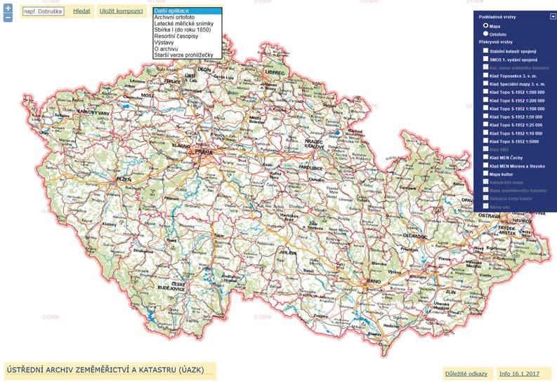 D Ústřední archiv zeměměřictví a katastru Ústřední archiv zeměměřictví a katastru (ÚAZK), organizačně začleněný do ZÚ, je veřejným specializovaným archivem.