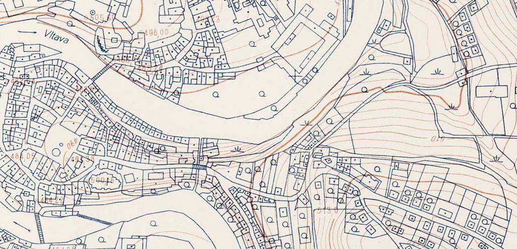 Digitální produkty 4 Mapa Topografické sekce 1 : 25 000 třetího vojenského mapování z roku 1937 (výřez) První vydání Státní mapy odvozené 1 : 5 000 Síťové služby Státní tní mapa 1 : 5000 odvozená