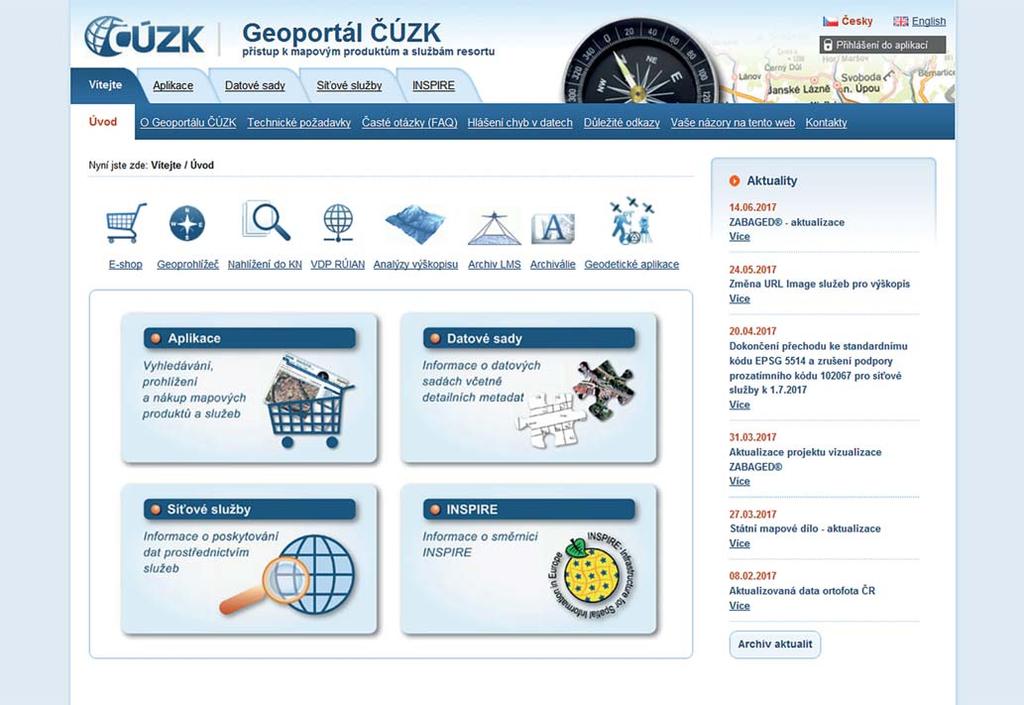 E Geoportál ČÚZK Digitální produkty Geoportál ČÚZK (dále jen Geoportál) je komplexní internetové rozhraní pro přístup k prostorovým datům pořizovaným a aktualizovaným v resortu ČÚZK.