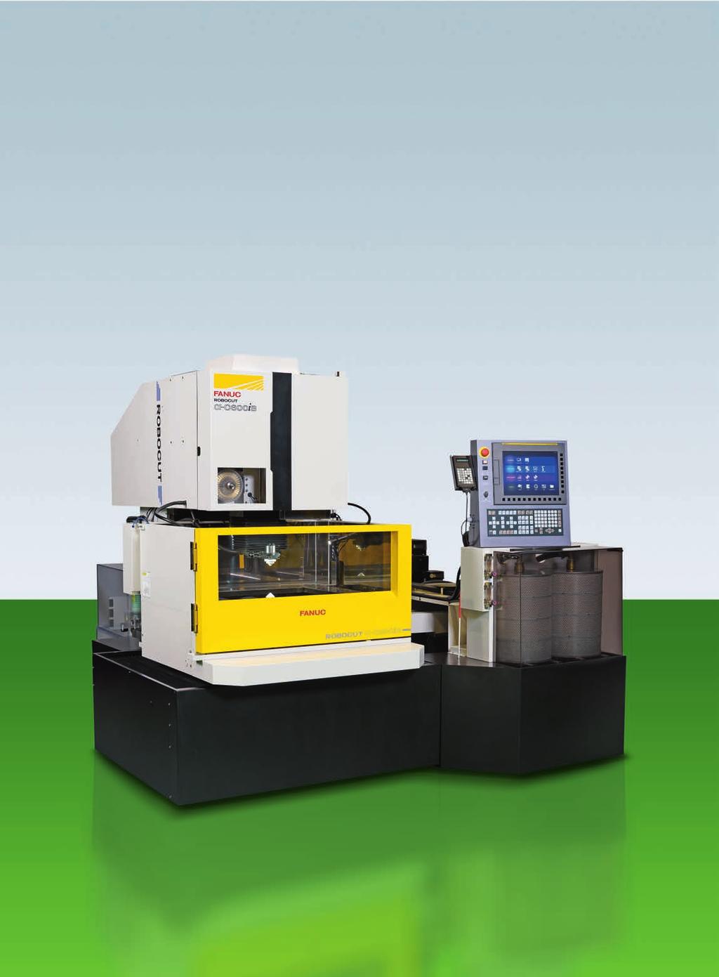Řízení CNC, motory, zesilovače, generátory a čerpadla strojů ROBOCUT firmy FANUC Funkce pro úsporu energie navržené pro úsporu energie, jsou konstruovány tak, aby zajistily nejnižší možnou