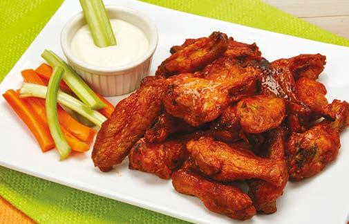 HOT WINGS 1. Dejte okořeněná křídla do fritovacího koše, dejte fritovací koš do fritovací zásuvky a zasuňte ji do přístroje. 2. Stiskněte a podržte tlačítko M, dokud se neobjeví symbol hranolků. 3.
