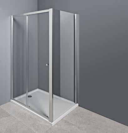 SPRCHOVÉ KOUTY BANKONFORT EVO PROVEDENÍ SKLO značkový výrobce Hüppe větší robustnost sprchovacích koutů všechny posuvné dveře jsou opatřeny kuličkovými pojezdy, které jsou jednoduše vyháknutelné pro