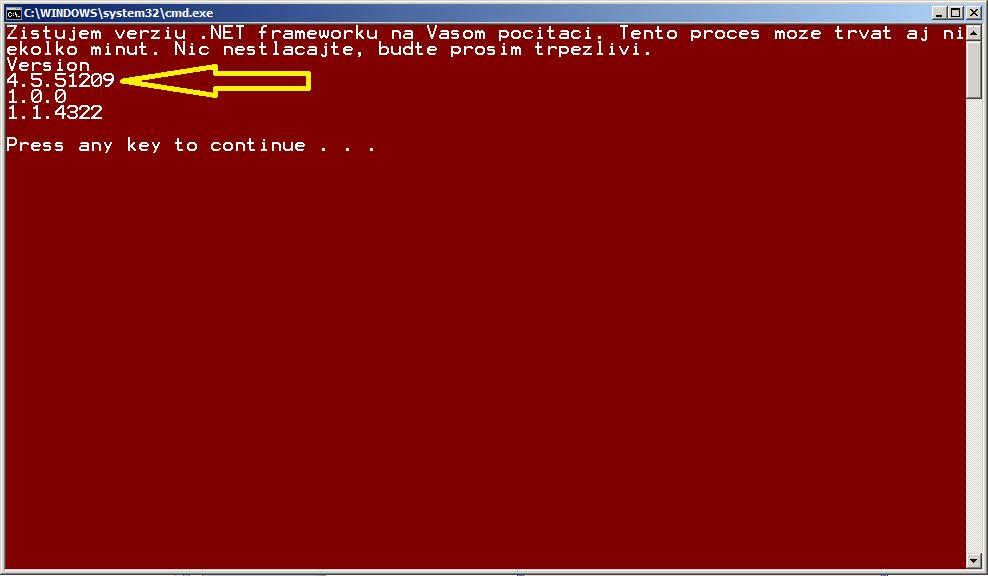 Jedná sa však o obyčajný dávkový BAT súbor, kde pri spustení dochádza k detekcii verzie nainštalovaného.net Frameworku.