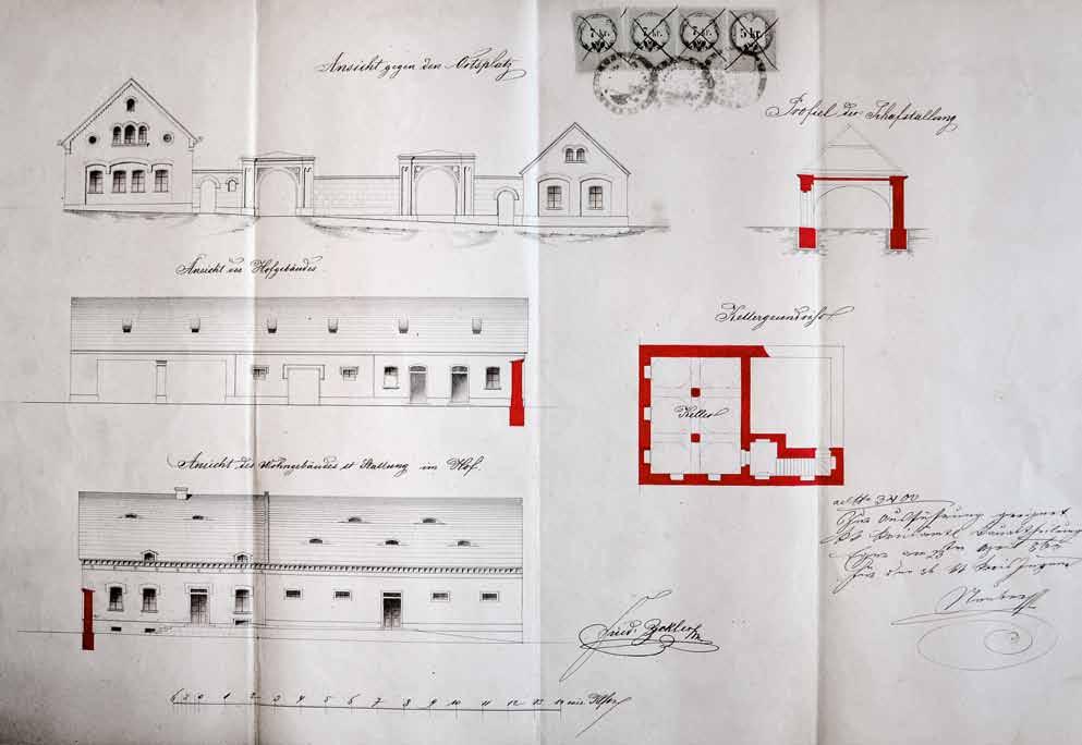 Obr. 5. Friedrich Zickler: Vlkovice, projekt přestavby domu čp. 1. 1860.