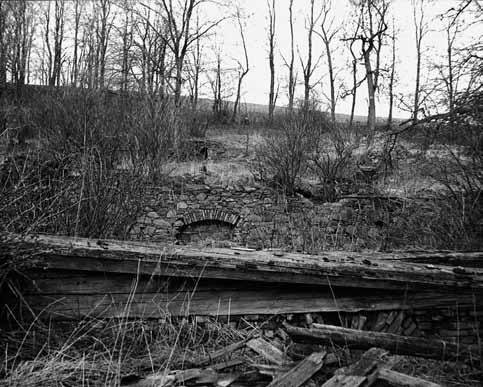 Obr. 13. Vysočany u Ovesných Kladrub, usedlost čp. 7. Zbytky hospodářských budov v zadní části dvora. (Muzeum Cheb, foto P. Šebesta, 1978).