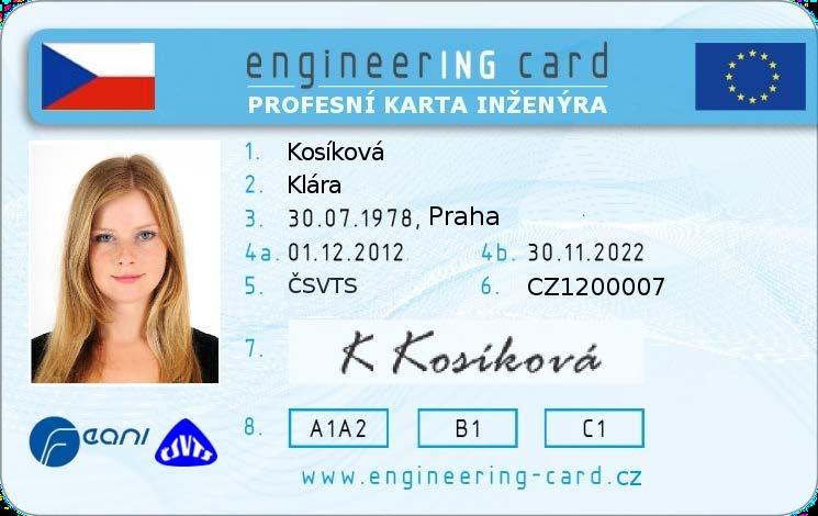 ENGINEERING CARD PROFESNÍ KARTA