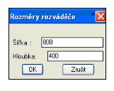 6.1 Rozvaděč Po seznámení se s nabídkou můžeme vložit rozvaděč. U rozvaděče nejprve zvolíme jeho rozměry (obr 6.1.1).
