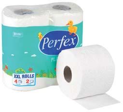 DROGERIE, ÚKLID A HYGIENA TOALETNÍ PAPÍR PERFEX PLUS Bílý 2vrstvý toaletní papír vyrobený z celulózy, návin 20 m.
