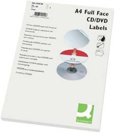 ETIKETY A RAZÍTKA ETIKETY NA CD Q-CONNECT Bílé samolepicí etikety jak pro laserové a inkoustové tiskárny, tak pro kopírky. Na listech formátu A4. Barva bílá.