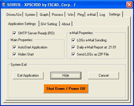 G.9.2. Podzáložka: "Application Settings" - fáze 2 Přehled ovládacích tlačítek. Následující tlačítka se objeví buďto po stisku samostatného tlačítka: "Exit Application", viz. obrázek G.9.1.