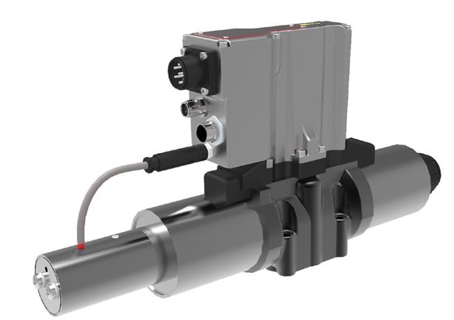 digitální elektroniky. Měřicí systém snímače polohy je založen na principu diferenciálního transformátoru (LVDT). Jádro snímače je mechanicky spojeno se šoupátkem.