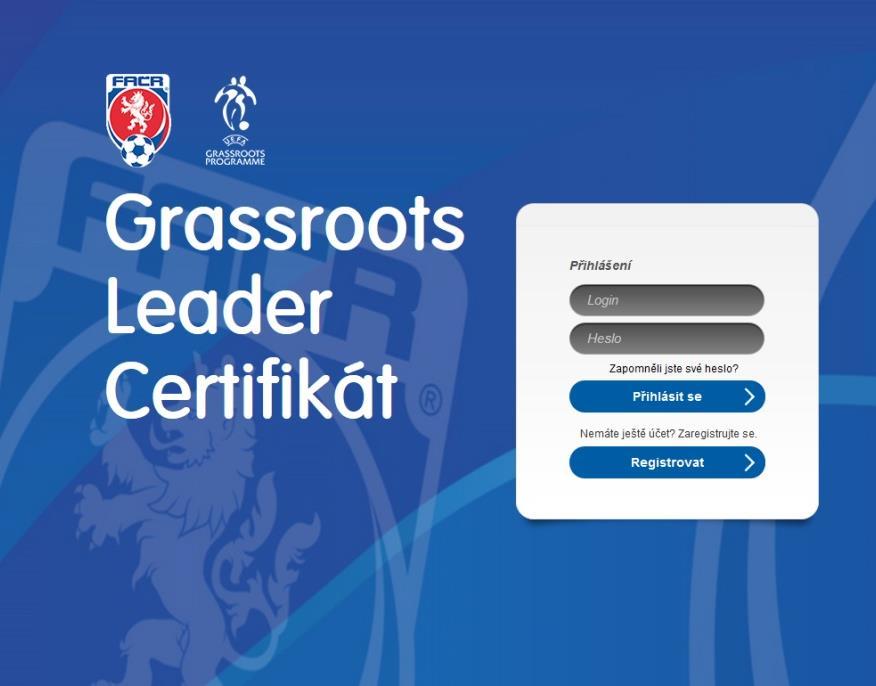 GRASSROOTS LEADER CERTIFIKÁT Předstupeň trenérského