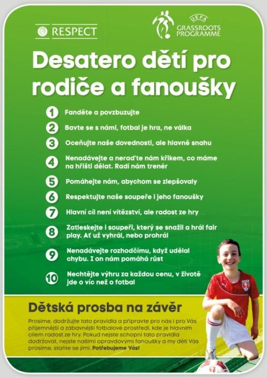 Podpora Fair play chování Volně k využití pro kluby