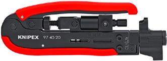 Odizolovací a krimpovací nástroje Lisovací nástroj KNIPEX Na koaxiální konektory Na krimpování konektorů F, BNC a RGA.