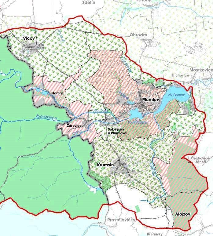 KoPÚ Vícov - Roudník KoPÚ Plumlov, Soběsuky u Plumlova, Žárovice, Hamry Hloučela, Roudník, Čubernice, Osina KOMPLEXNÍ POZEMKOVÉ ÚPRAVY Vojenský újezd Březina Eliminace smyvů z orné půdy formou návrhu